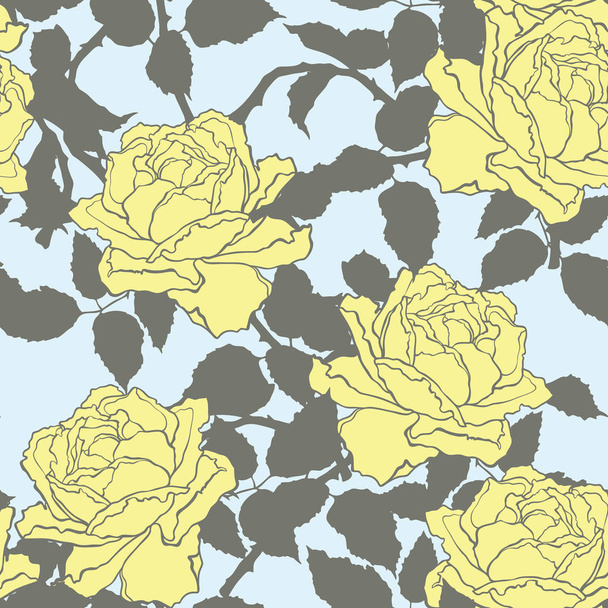 Seamless pattern with poppy, Peonies or roses flowers - Vecteur, image