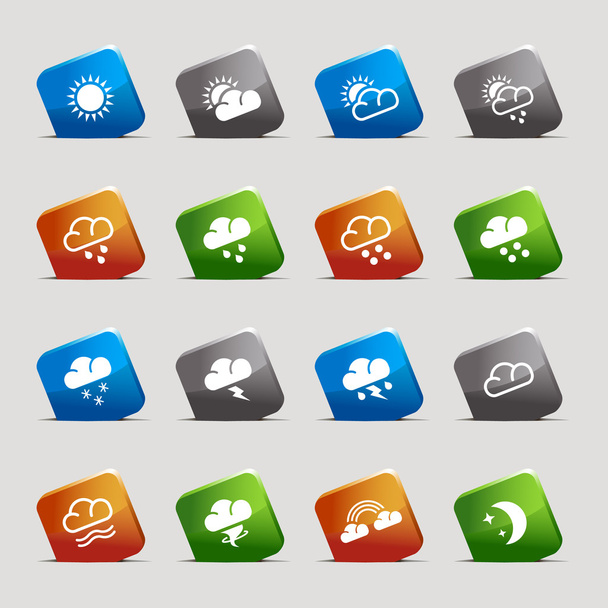 Cut Squares - Weather Web Icons - Vector, Image