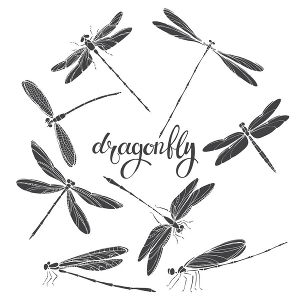 Seamless pattern with dragonflies   - Διάνυσμα, εικόνα
