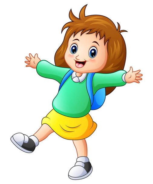Щаслива школярка мультфільм
 - Вектор, зображення