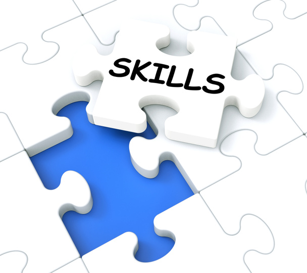 Skills Puzzle Shows Aptitudes And Talents - Photo, Image
