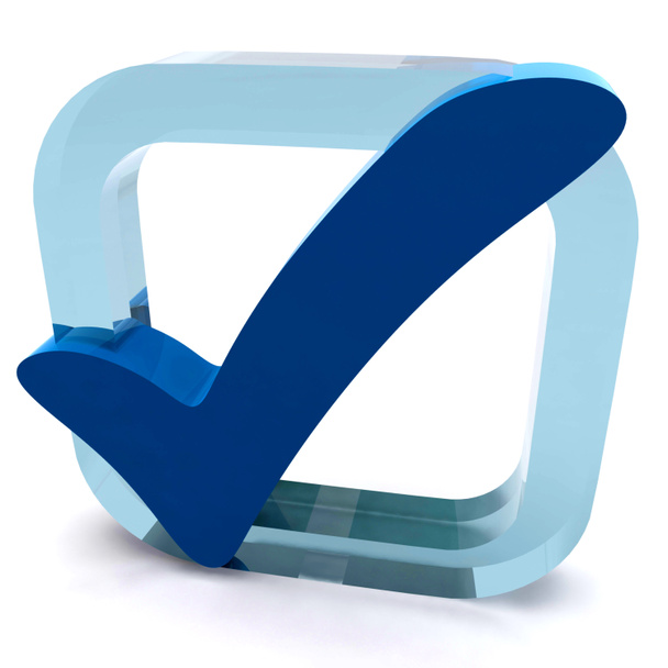 Boxed Blue Tick показує якість і досконалість
 - Фото, зображення