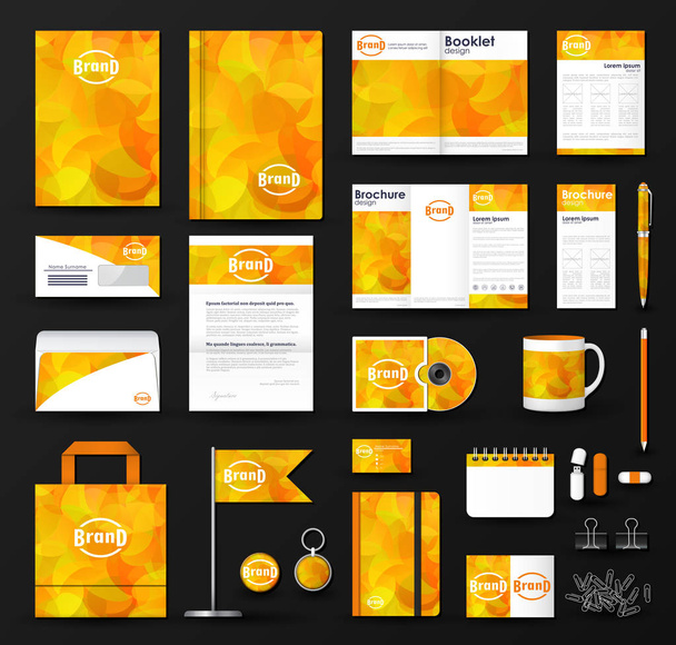 Business corporate identity template set with logo - Vector, Image