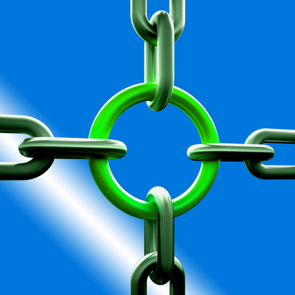 Green Chain Link montre la force de la sécurité
 - Photo, image