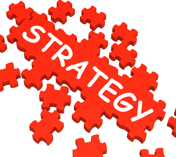 Strategie-Puzzle mit Plänen und Taktiken - Foto, Bild
