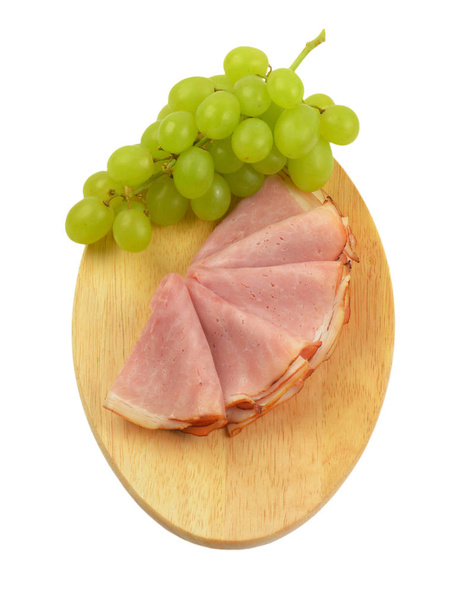 ham with white grapes - Photo, Image