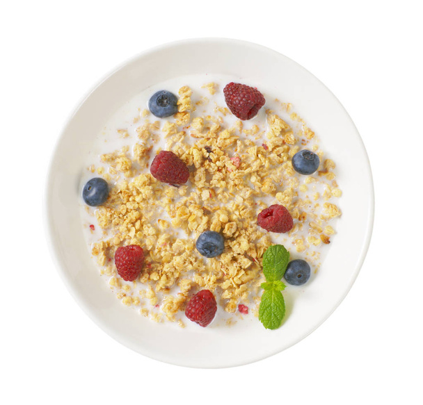 granola with milk and fruit - Photo, Image