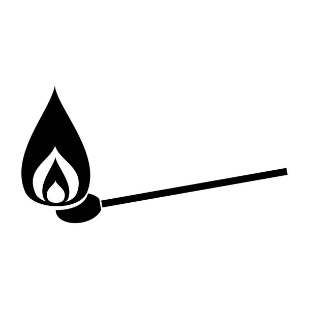 Burning match the black color icon . - Vector, Image