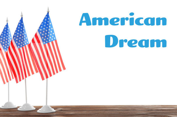 AMERICAN DREAM and USA flag  - Foto, afbeelding