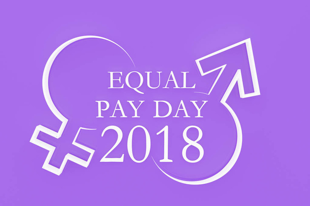 Vorm van Schaakstuk met tekst "Equal Pay Day" - Foto, afbeelding