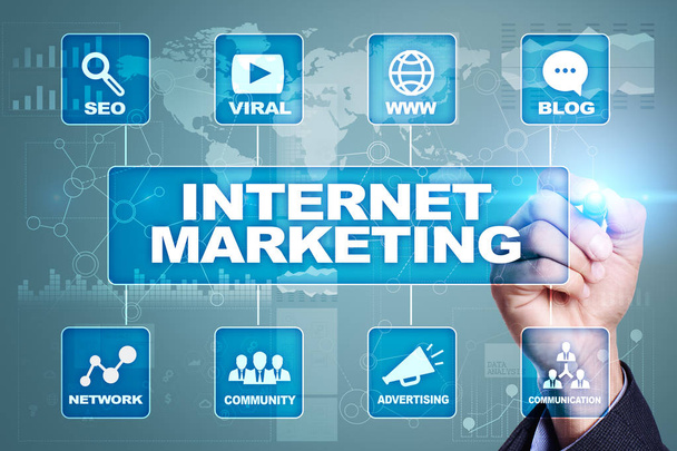 Internet marketing concept. SEO. Business en technologie. - Foto, afbeelding