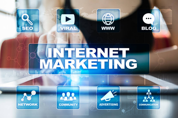 Internet marketing concept. SEO. Business and technology. - Photo, Image