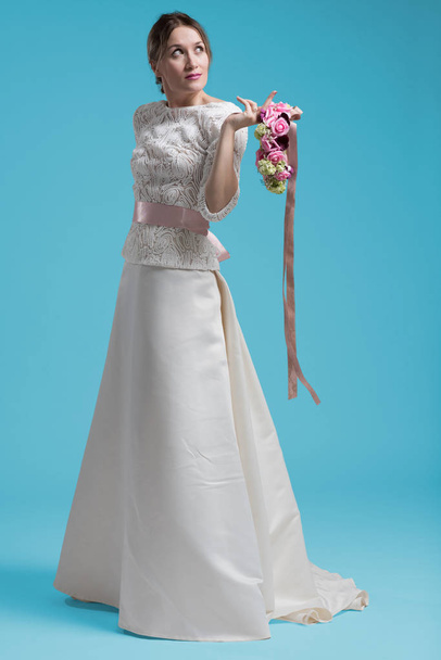 beautiful young woman in wedding dress - Photo, Image