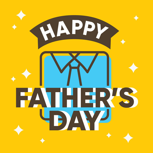 Счастливый день отца дизайн открытки с рубашкой
 - Вектор,изображение