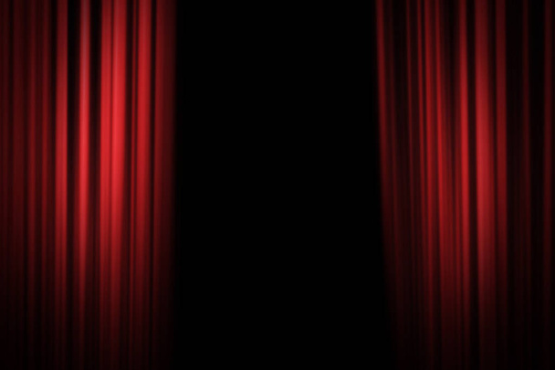  Red stage curtain background - Photo, Image
