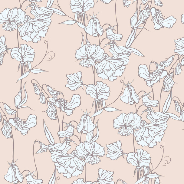 Seamless pattern with flowers orchids - Vector, Image