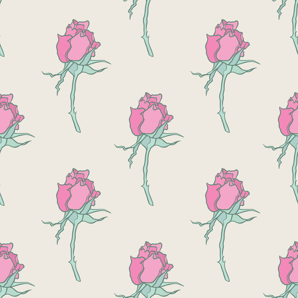 Seamless pattern with flowers roses - Vektor, Bild