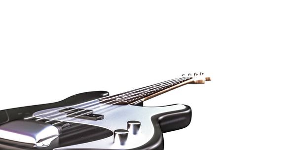 3D obrázek basová kytara izolovaných na bílém pozadí - Fotografie, Obrázek