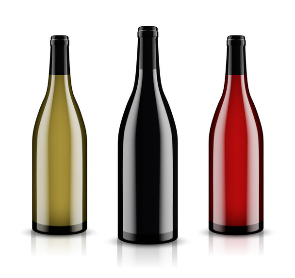 Mockup wine bottle. vector design. - Vettoriali, immagini