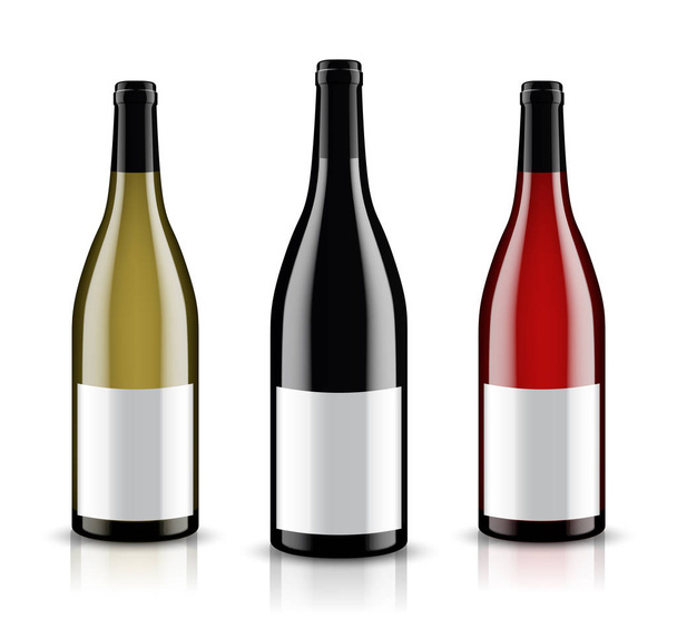 Mockup wine bottle. vector design. - Vetor, Imagem