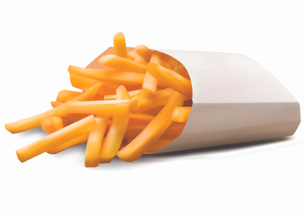 French Fries on a white background  - Vector, Image