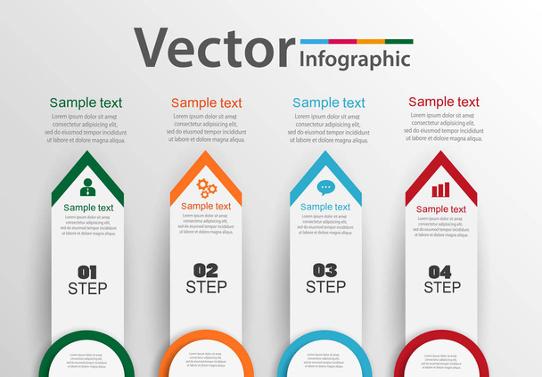 Infographics design vector  can be used for workflow layout, diagram, annual report, web design. Business concept with options, steps or processes. Vector eps 10 - Вектор,изображение