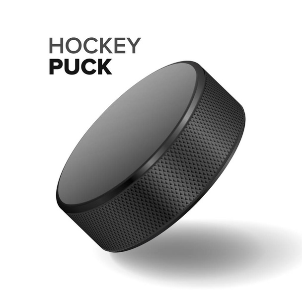 Hockey Ice Puck Vector Illustration (em inglês). Isolado em fundo branco
. - Vetor, Imagem