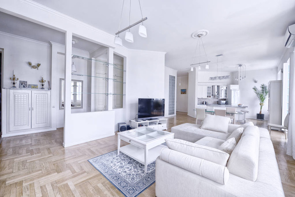 Living room interior in modern house. - Fotoğraf, Görsel