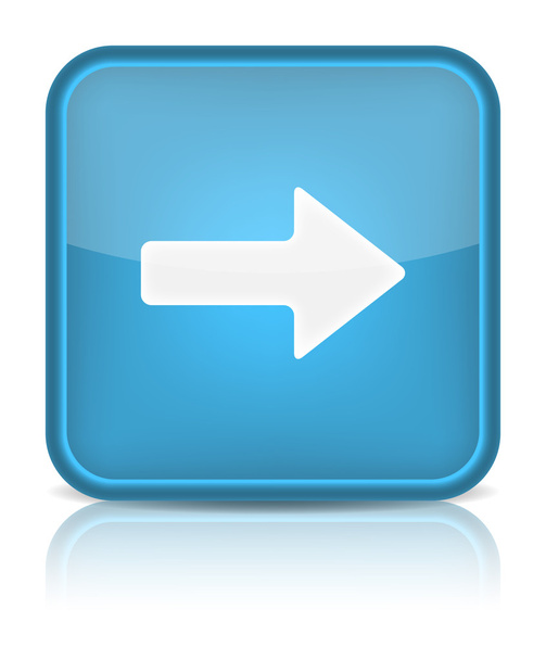Blue glossy web button with arrow right sign. - Vektor, obrázek