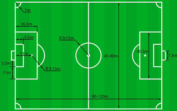 Fußballfeldplan-Vektor - Vektor, Bild