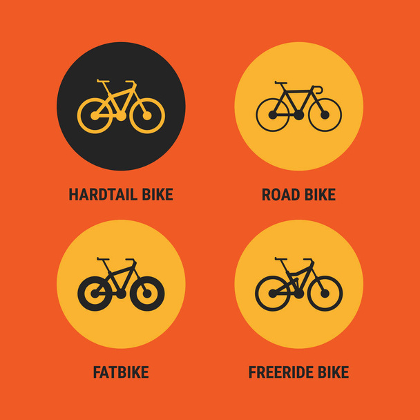 Icons Different Bicycle Bikes Option 3 - Vector, Image