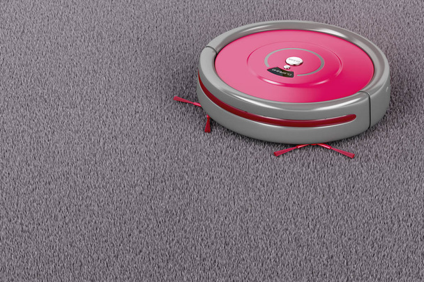 Robot vacuum cleaner on the carpet - Photo, Image
