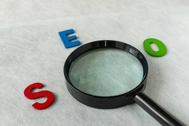 Search engine optimization concept as alphabet abbreviation SEO  - Foto, Imagen
