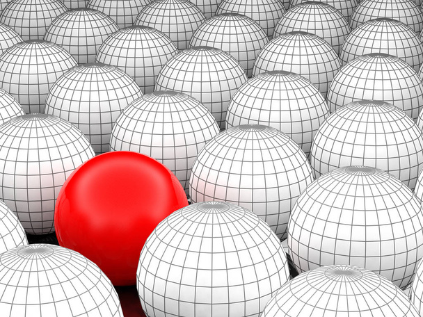 esferas de alambre y bola roja
 - Foto, Imagen
