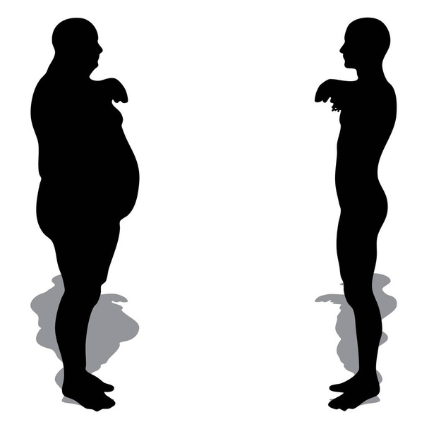  gordo sobrepeso vs delgado hombre
  - Foto, imagen