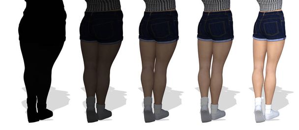 femmina obesa con il corpo sano slim fit
  - Foto, immagini