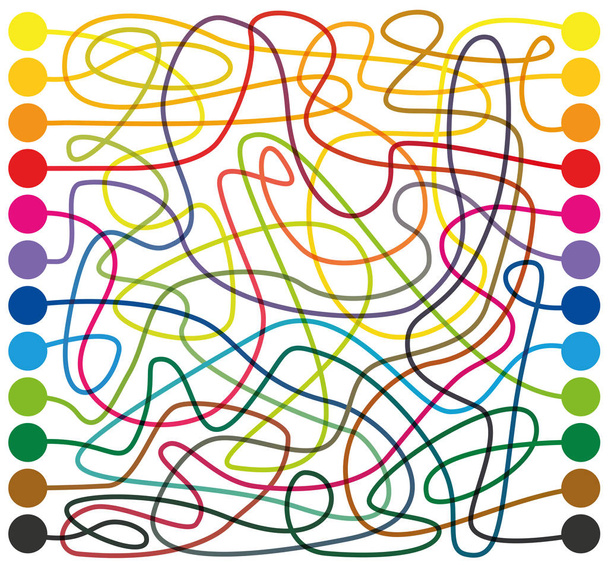 Λαβύρινθο λαβύρινθος χρωματιστές γραμμές - Διάνυσμα, εικόνα