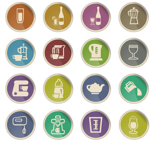 utensils for beverages icon set - Vector, Image