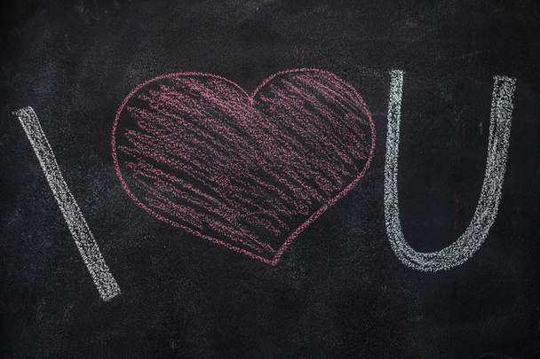 The message I love you on chalkboard - Photo, Image