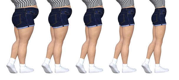 obese female with slim fit healthy body  - Photo, Image