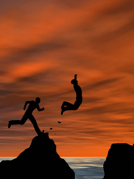 muži skoky z útesu  - Fotografie, Obrázek