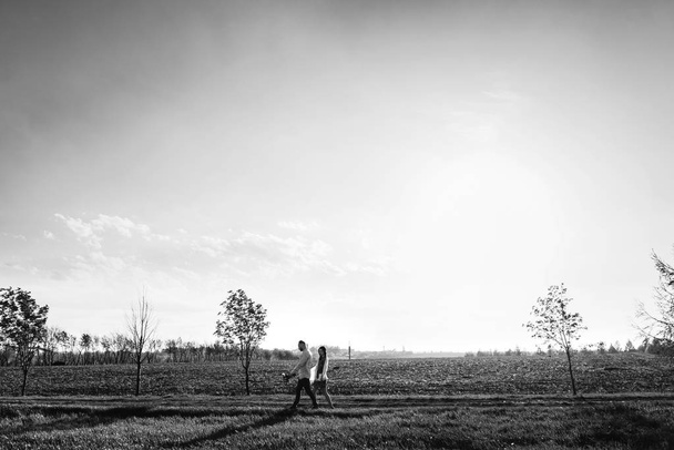 Young couple on the field - Foto, immagini