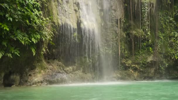 Krásný tropický vodopád. Filipíny Cebu island. - Záběry, video