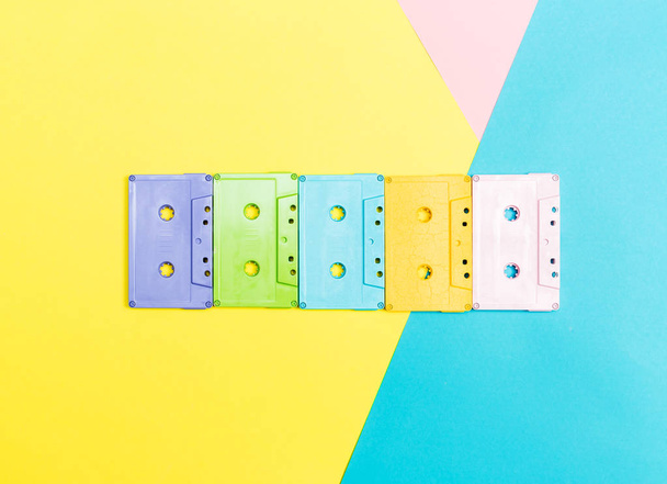 Colorful cassette tapes - Фото, изображение