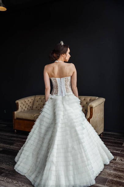 young woman in wedding dress - Фото, изображение
