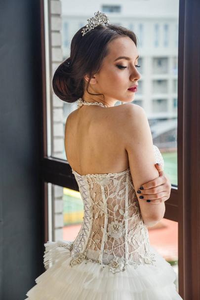 young woman in wedding dress - Фото, зображення