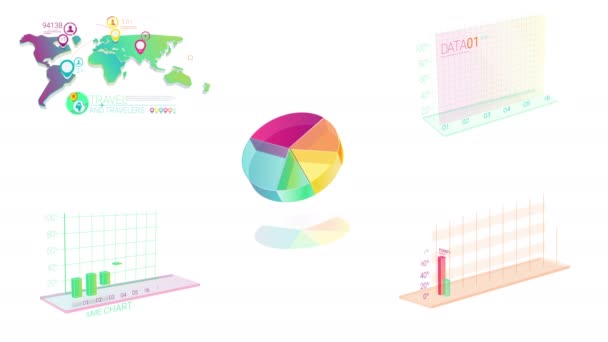 カラフルな企業インフォ グラフィックの要素 - 映像、動画