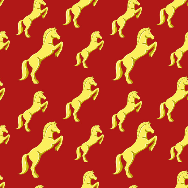 Background with golden horses. - Vector, Image