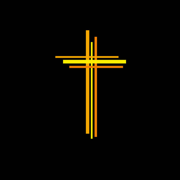 キリスト十字架の抽象的なベクトル;黒の backgro に 3 つの十字架 - ベクター画像