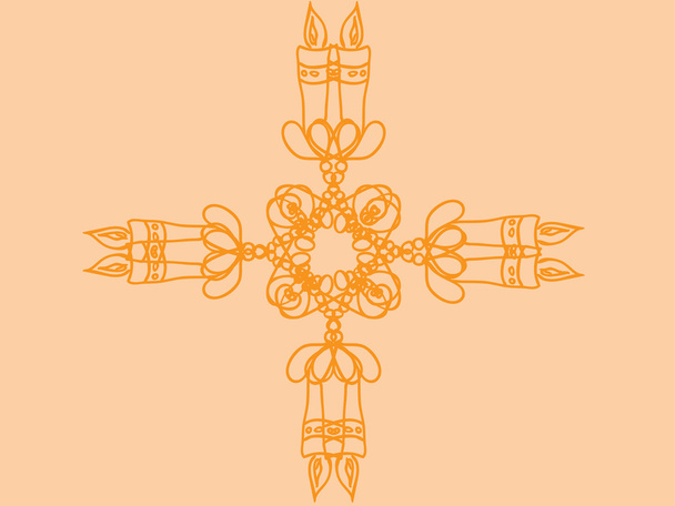 kaars ornament - Vector, afbeelding